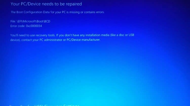 Bluescreen 0xc0000034