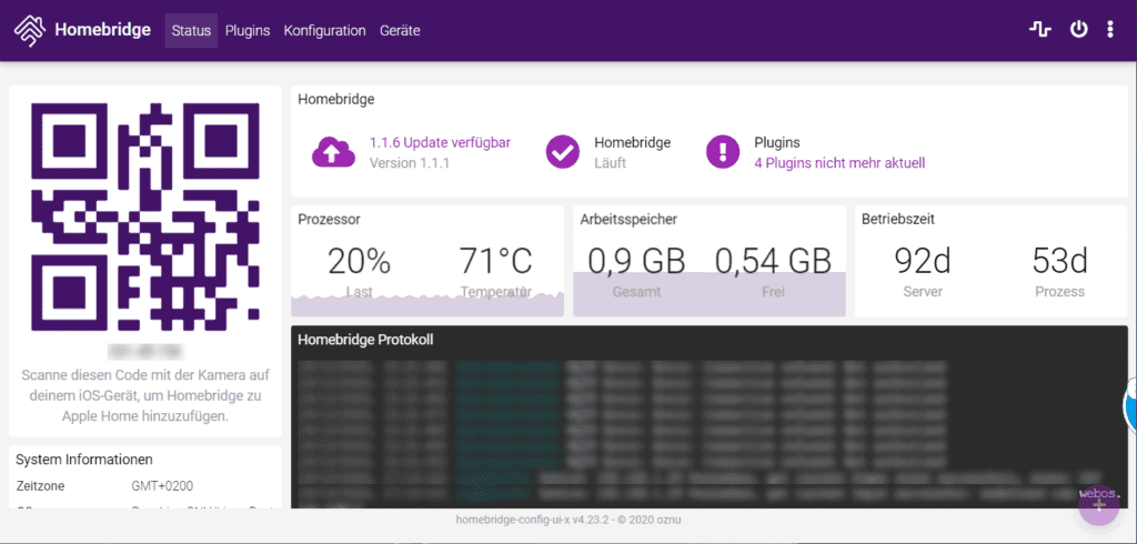 Homebridge Config UI X Webinterface