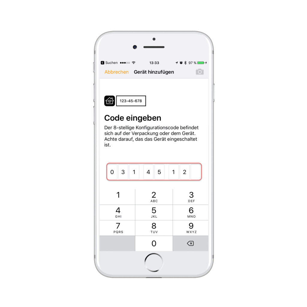HomeKit Code eingeben