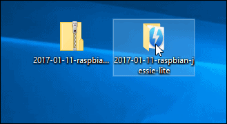 Entpacktes Image Verzeichnis auf dem Windows 10 Desktop
