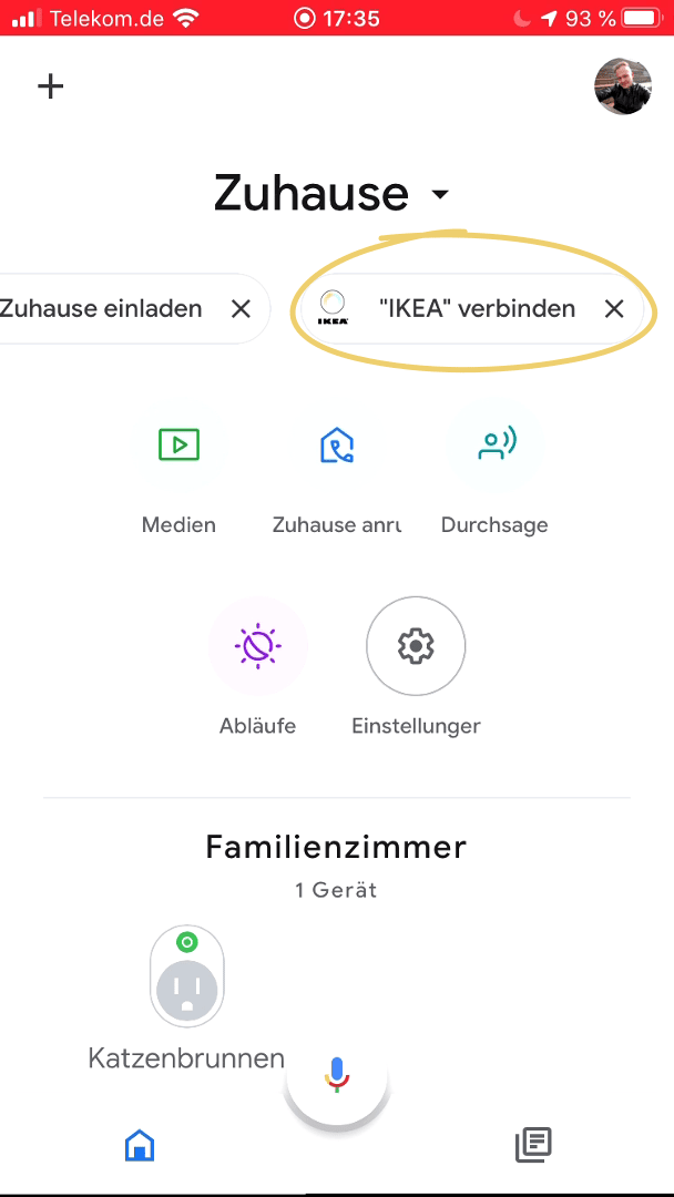 Google Assistant App IKEA verbinden
