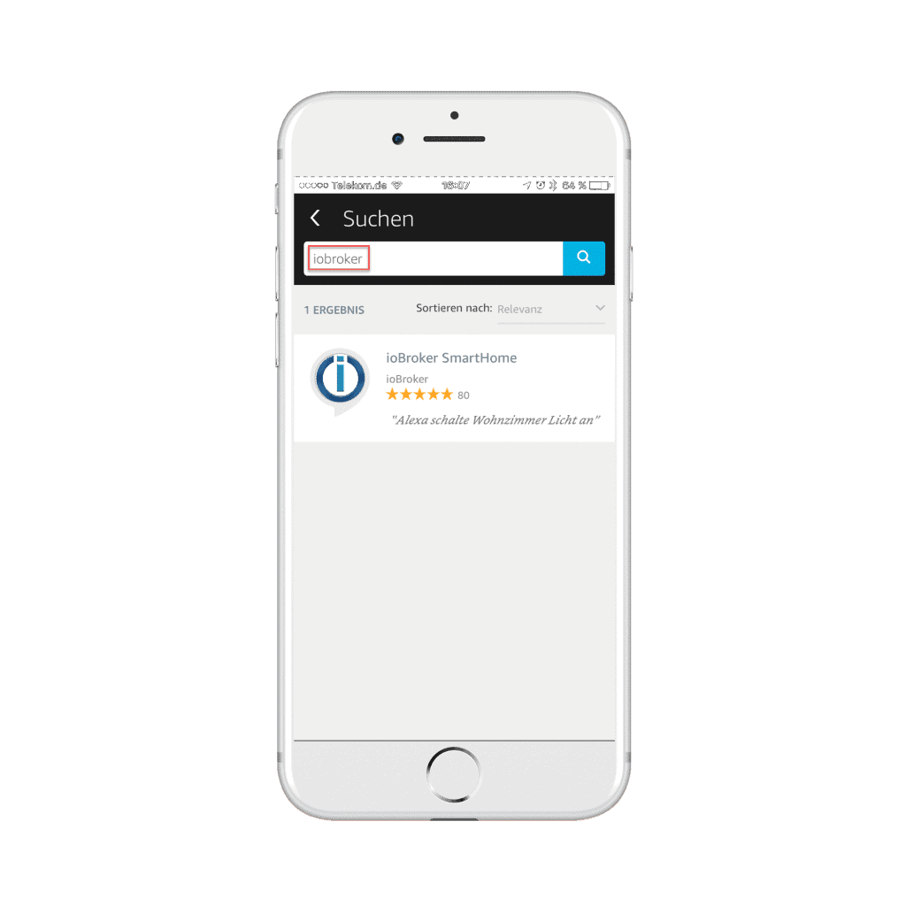 Alexa App ioBroker Skill suchen