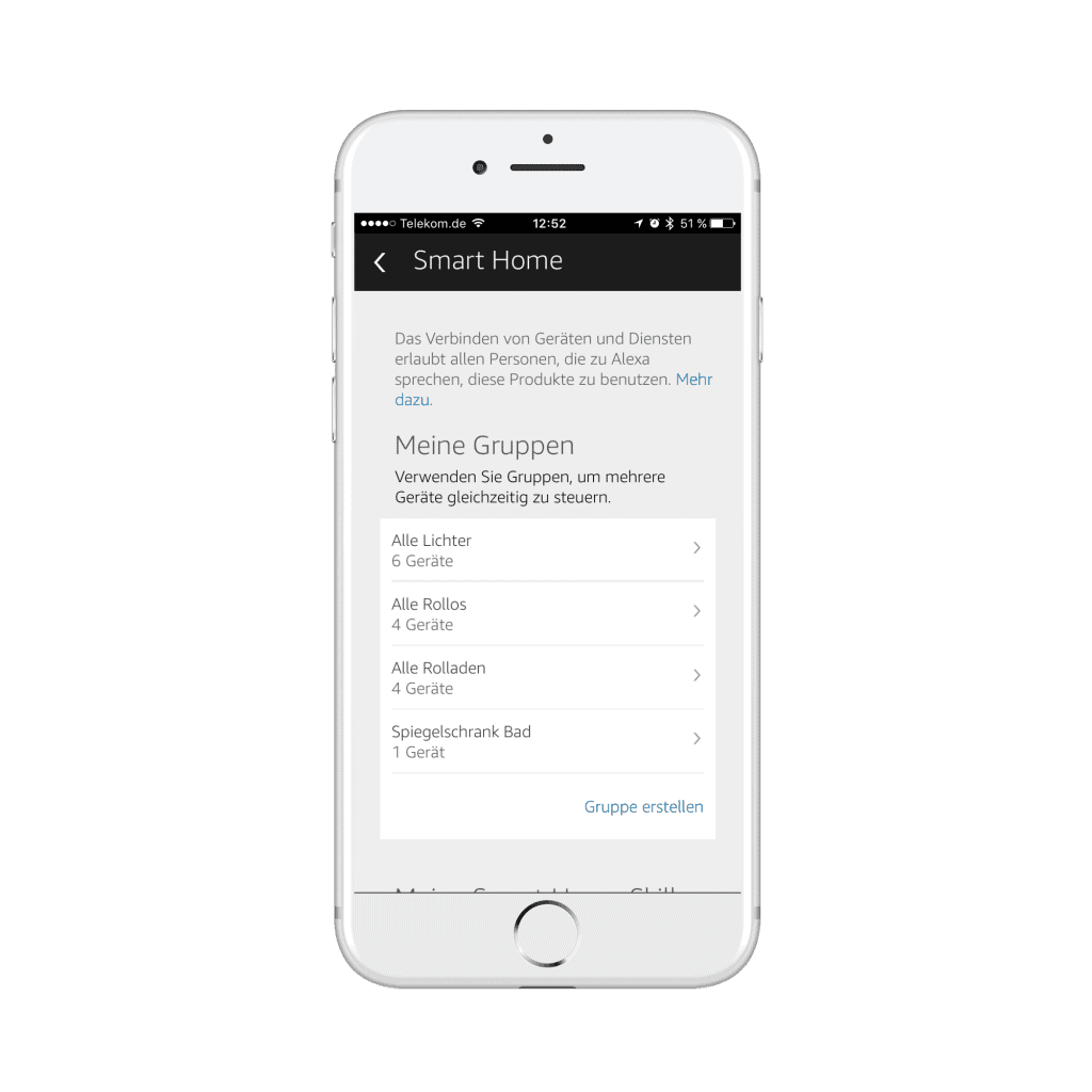 Alexa Smart Home Gruppen übersicht