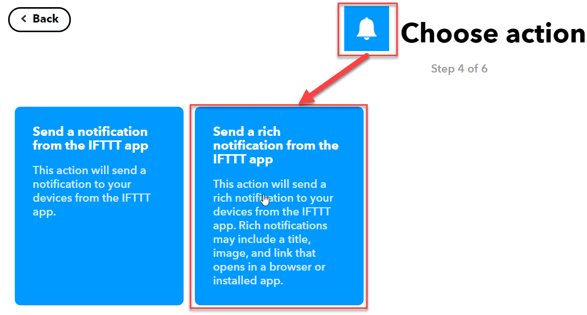 IFTTT rich Notifications um Shortcuts auszuloesen