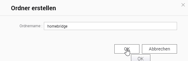 Ordner homebridge erstellen