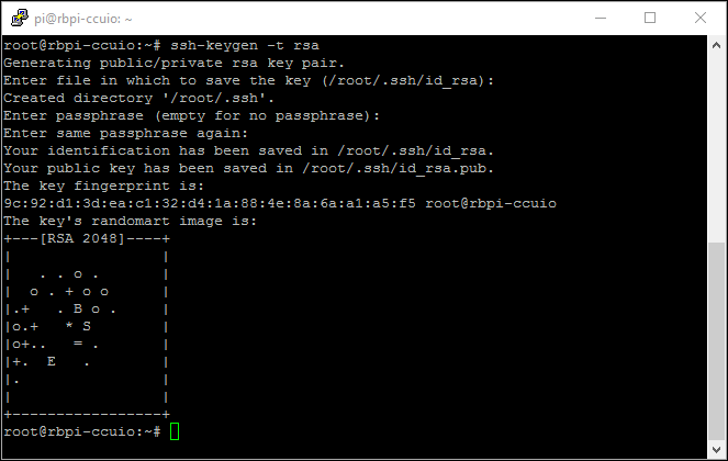 Erstellung der Keys auf dem Quellsystem in Putty