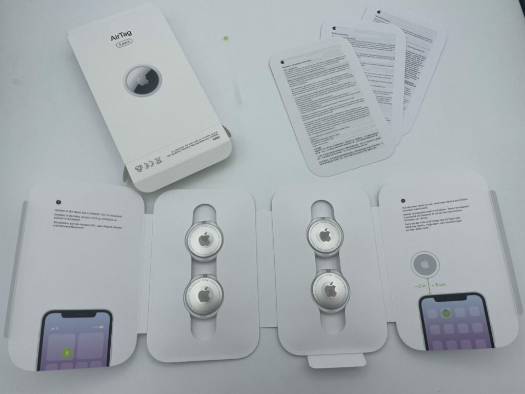 AirTag 4er Set Lieferumfang