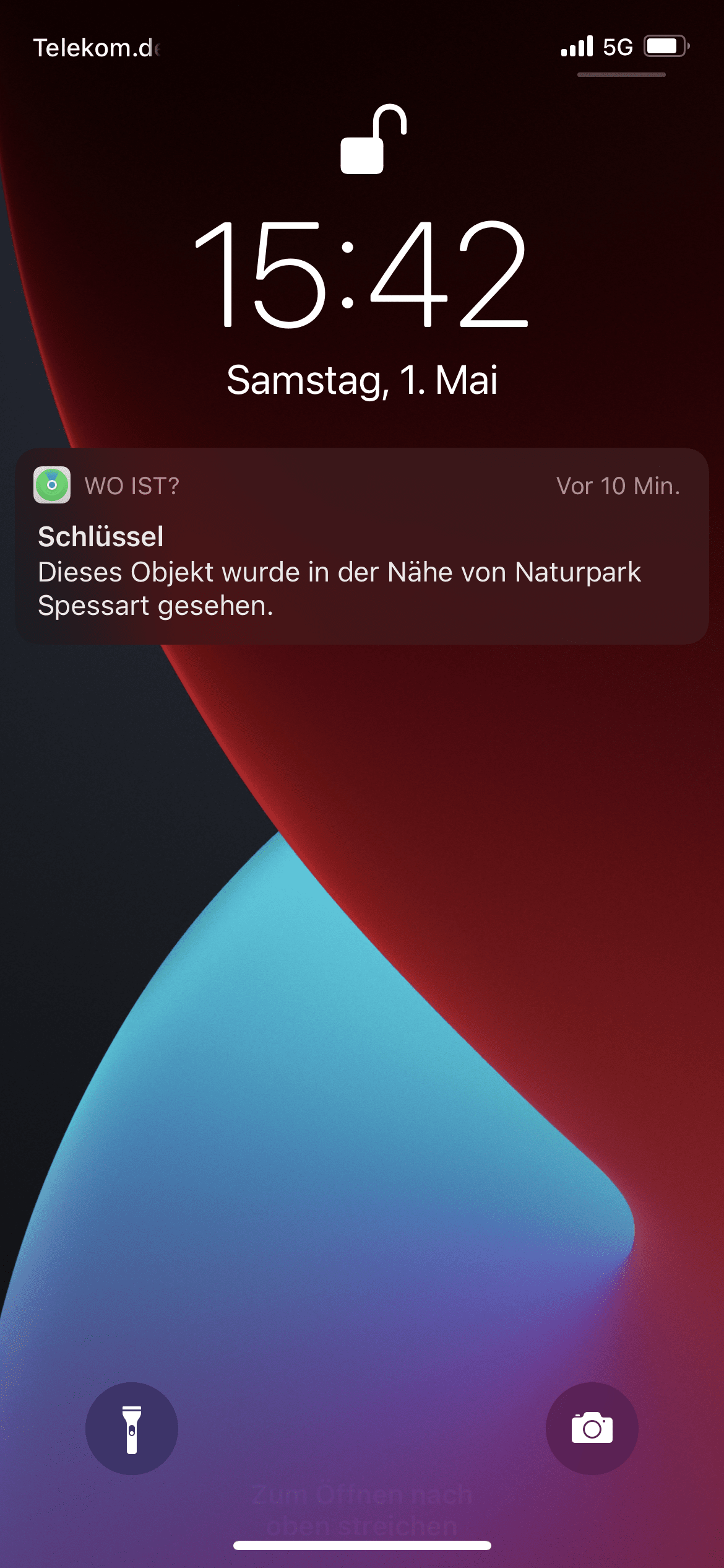 Modus Verloren - Benachrichtigung dass AirTag gefunden wurde