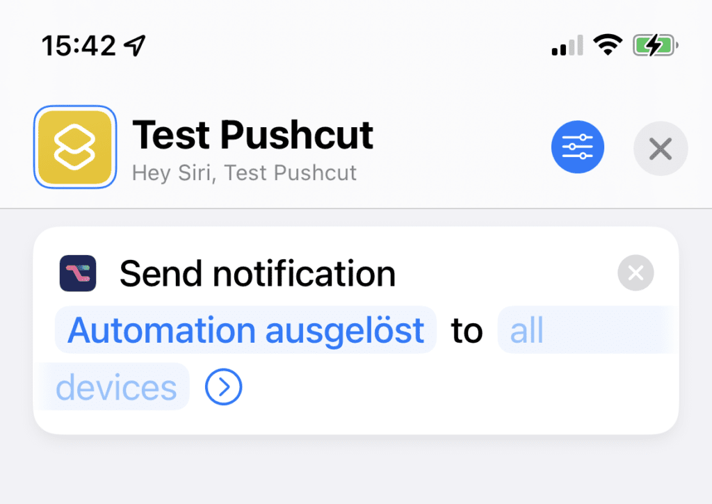 Pushcut Standard Kurzbefehl
