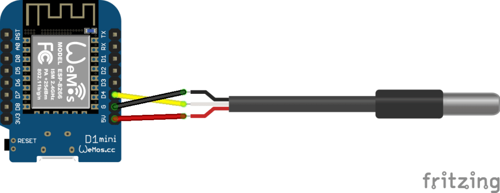 ds18b20 wemos d1 mini steckplatine