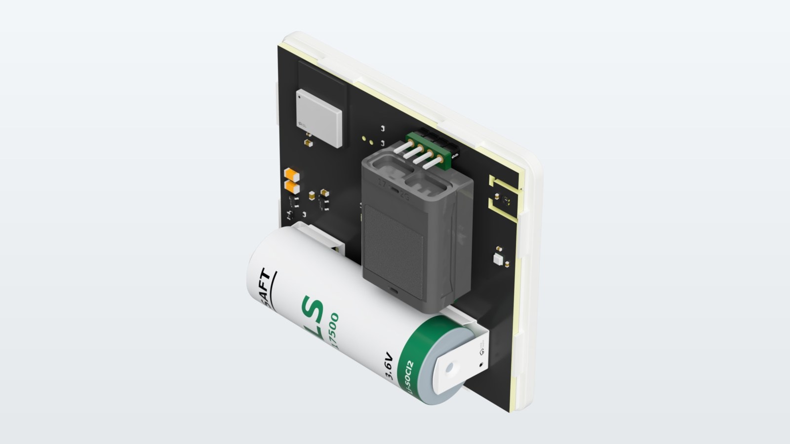 Sensy-One AirBee: Platine mit CO2-Sensor und SAFT-Batterie