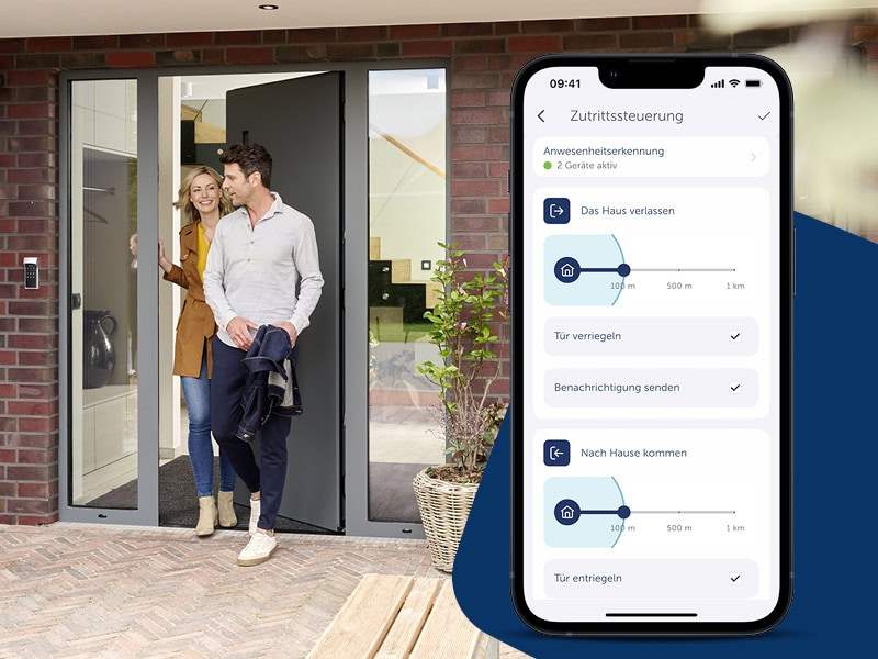 Homematic IP App mit Geofencing: Tür verriegeln beim Verlassen, entriegeln beim Heimkommen